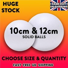 SOLID POLYSTYRENE BALLS 100mm & 120mm - White Foam Craft Sphere Sweet Tree - UK 