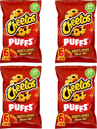 Cheetos puffs sweet - and, spicy