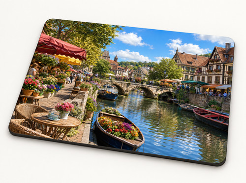 Flower boat cafe placemat - boat,