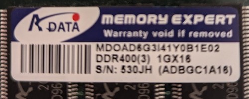 Adata ddr400 8x1gb 8gigs - adata,