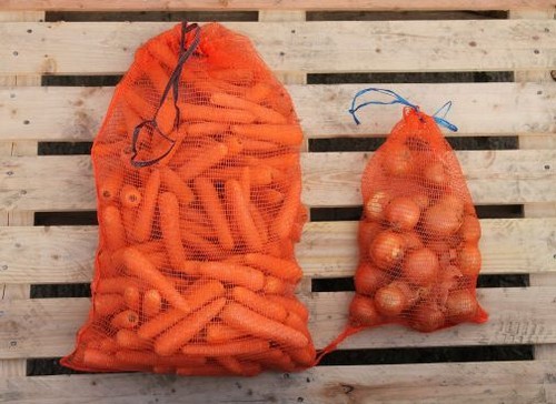 Orange vegetable net sack bag - net,