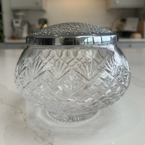 Vintage cut glass rose - cut,