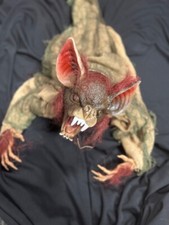 Halloween Horror Animated Hanging Bat 110cm Prop c/w Light Up Eyes
