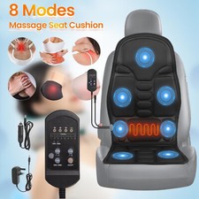 Vibration Full Body Back Massage Mat Cushion Car Chair Seat Heated Neck Massager