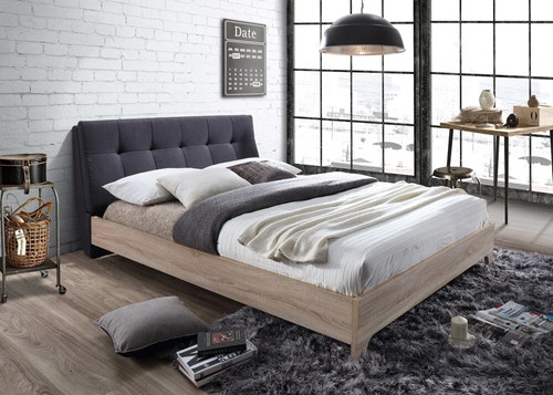 Scandinavian sleigh bed with - sleigh,