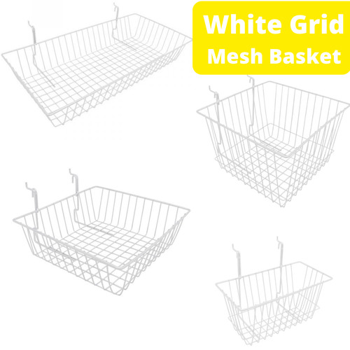 White slatwall grid mesh - slatwall,