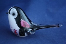 LANGHAM GLASS HAND-MADE CRYSTAL LONG-TAILED TIT BIRD - BRAND NEW / BOXED
