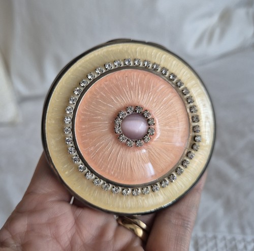 Vintage silver plated enamel - vintage,