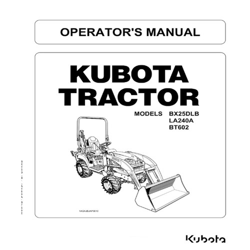 Kubota bx25dlb la240a - kubota,