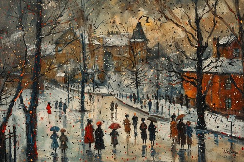Lowry style canvas - l, s