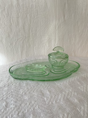 Vintage green glass - green, set