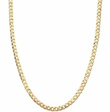 9ct Yellow Gold Curb Chain Necklace - 16" 18" 20" 22" 24" ~ Solid 3mm Link