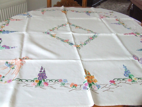 Vintage white irish linen - vintage, hand