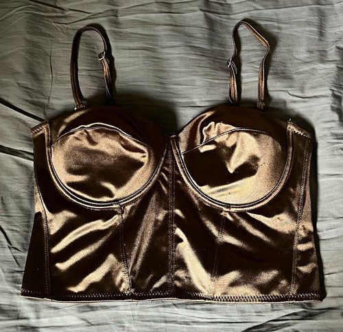 Amisu brown satin - brown, longline