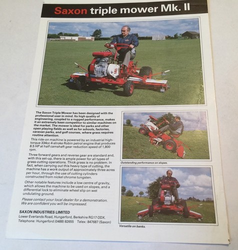 Saxon industries triple mower - saxon,