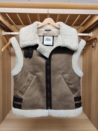 Zara womens shearling gilet - zara,