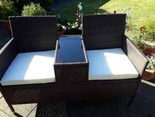 Rattan Companion Bench Set