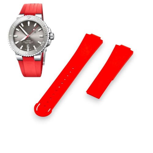 23mm red rubber strap - strap, oris