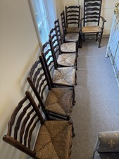 1790 Oak Ladderback Chairs Set Of 8