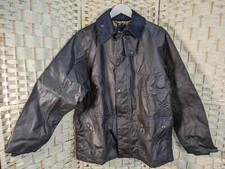 Barbour Wax Bedale  Jacket in Navy Size 44