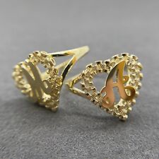 10k Solid Gold Rolex Heart Initial Letter Alphabet Ring for Women and Girl