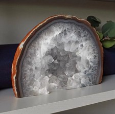 Polished Agate Crystal Slice: Standing Display Piece