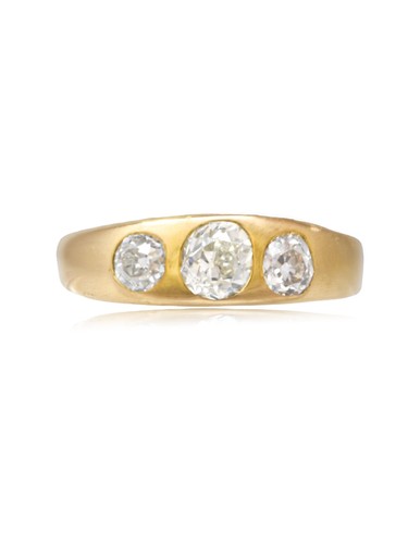 Antique 14k gold three stone - three,