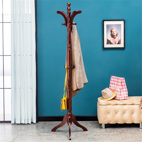 Rustic wooden coat rack stand - wooden,