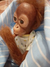 ARTIST doll Ashton Drake Monkey baby doll '' Baby Babu'' Pre-owned