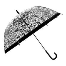Ladies Clear Dome Birdcage Umbrella Walking Length Strong Windproof Brolly