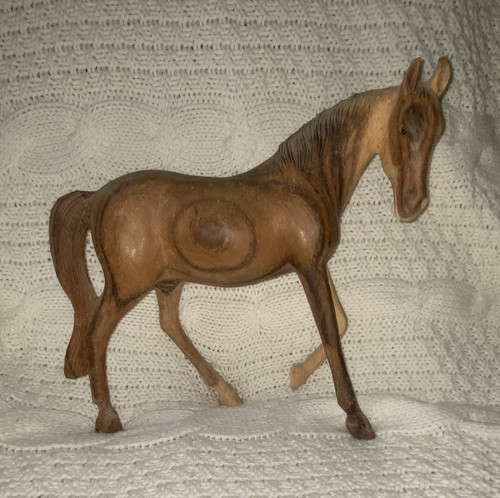 Carved wooden horse - horse, figurine