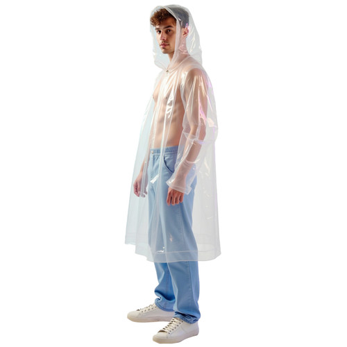 Disposable clear rain poncho - disposable,