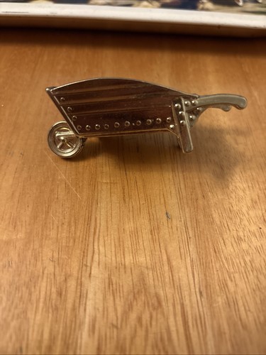 Vintage mini brass wheelbarrow - vintage,