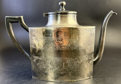 Antique silver plated teapot - antique, silver-plated