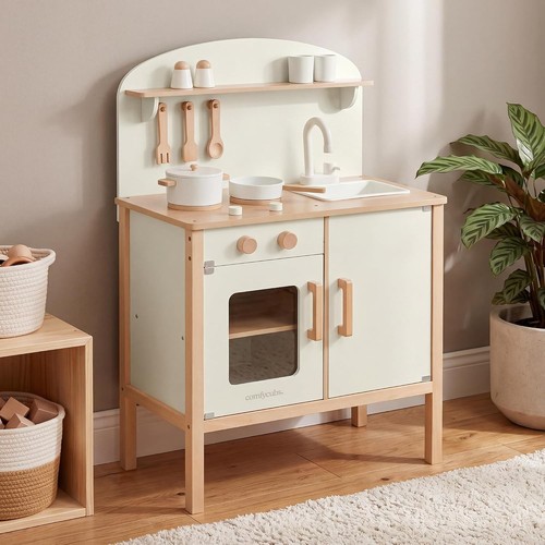 Wooden play kitchen set - wooden,