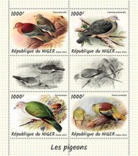 PIGEONS Pigeon Birds/Bird MNH 4v-Stamp Sheet #2178 (2022 Niger)