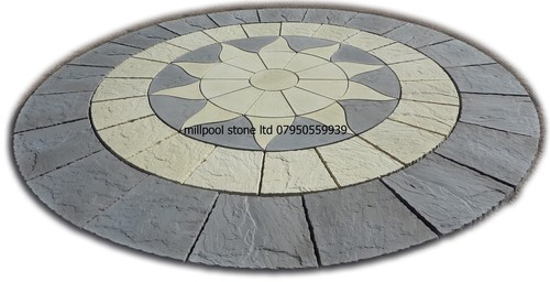 46m sun circle paving patio - sun,