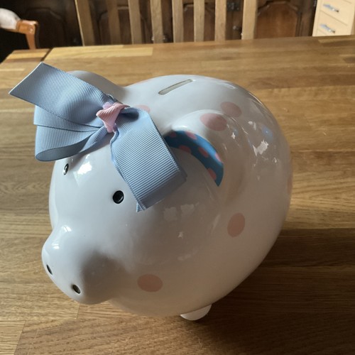 Lovely white with pink polka - with,