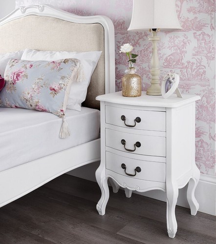 Juliette white bedside table - white,