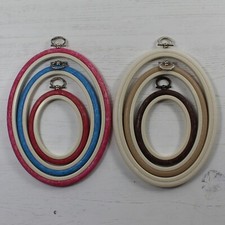 Nurge Embroidery Flexi Hoop Oval Cross Stitch Display 5 Sizes 6 Colours