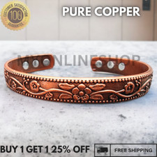 PURE SOLID COPPER MAGNETIC BRACELET LADIES CARPAL TUNNEL BANGLE ARTHRITIS RELIEF