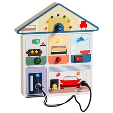 Topbright Wooden Busy Board House Activity Playset