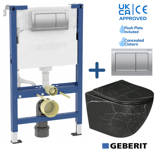 Wall hung toilet geberit black - wall,