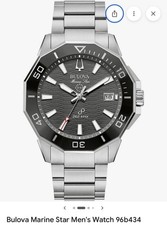 Brand new Bulova mens watch marine star 96B434 silver /black . With receipt 