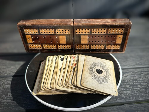 Antique cribbage set - cribbage, with
