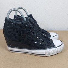 Converse wedge sequin black