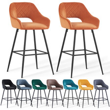 2X Bar Stools Velvet Bar