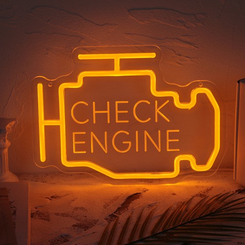 Check engine neon sign - engine, usb
