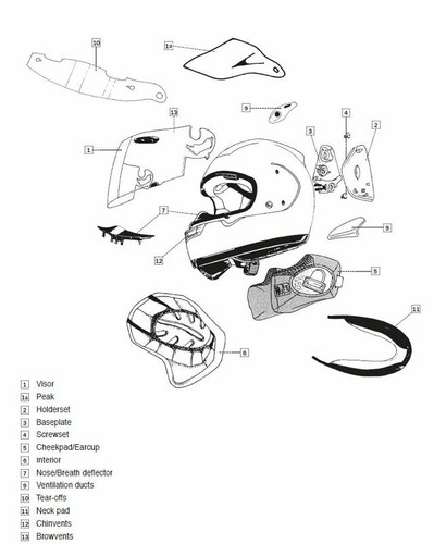 Arai replacement side covers - replacement,