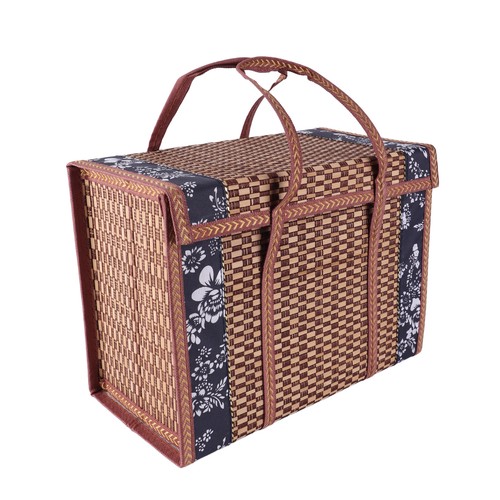 Foldable bamboo wicker basket - foldable,